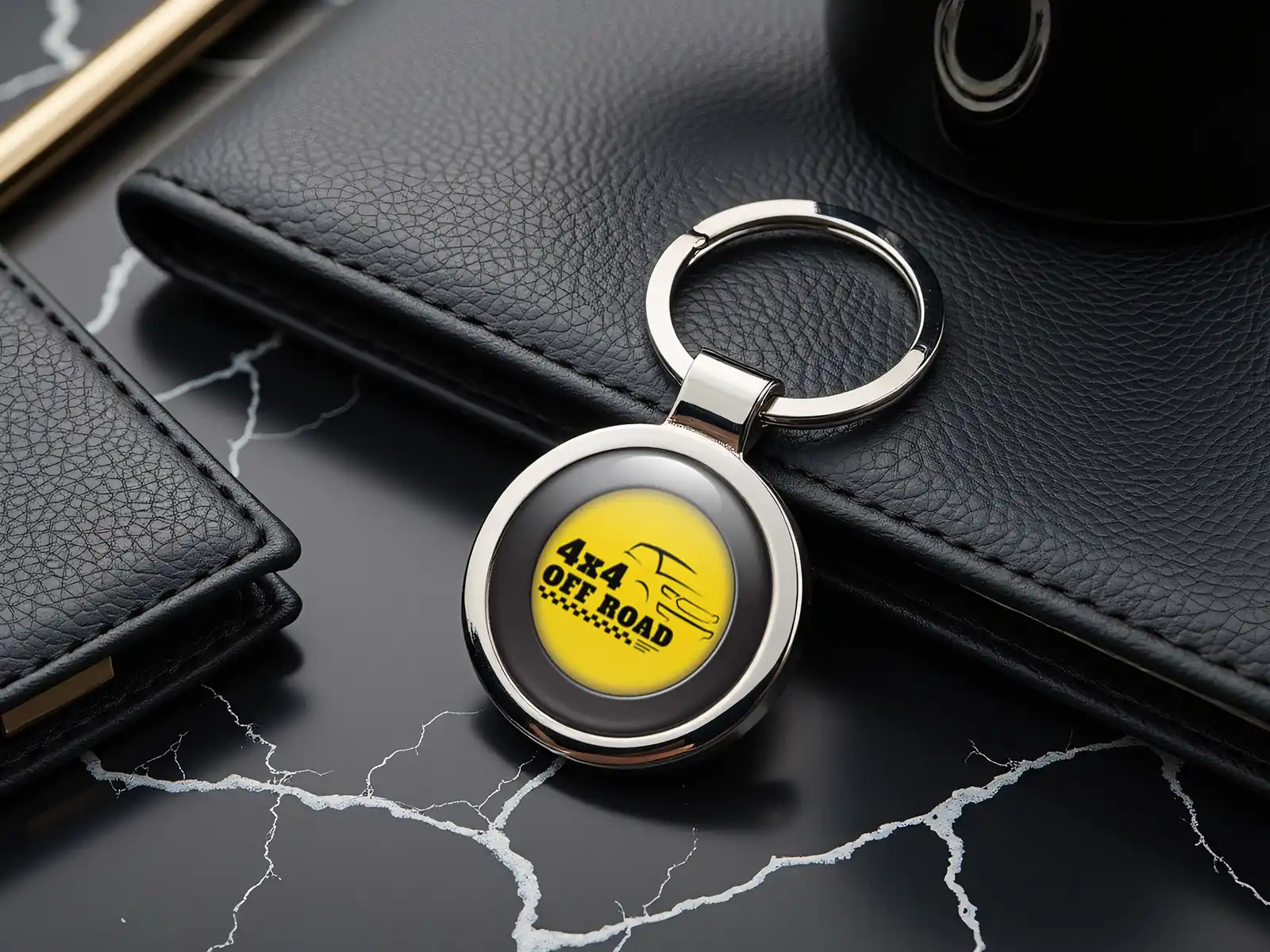 Personalized Glossy Keyfobs Classy Metal Sturdy
